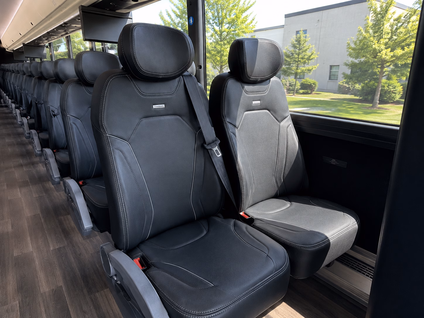 lake forest charter bus rental interior
