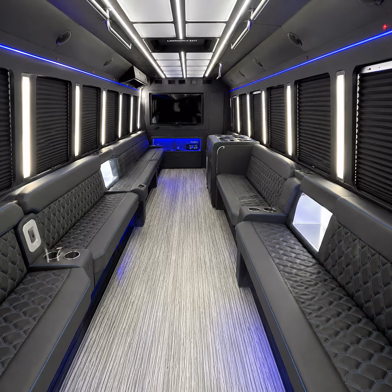 lake forest party bus rental interior